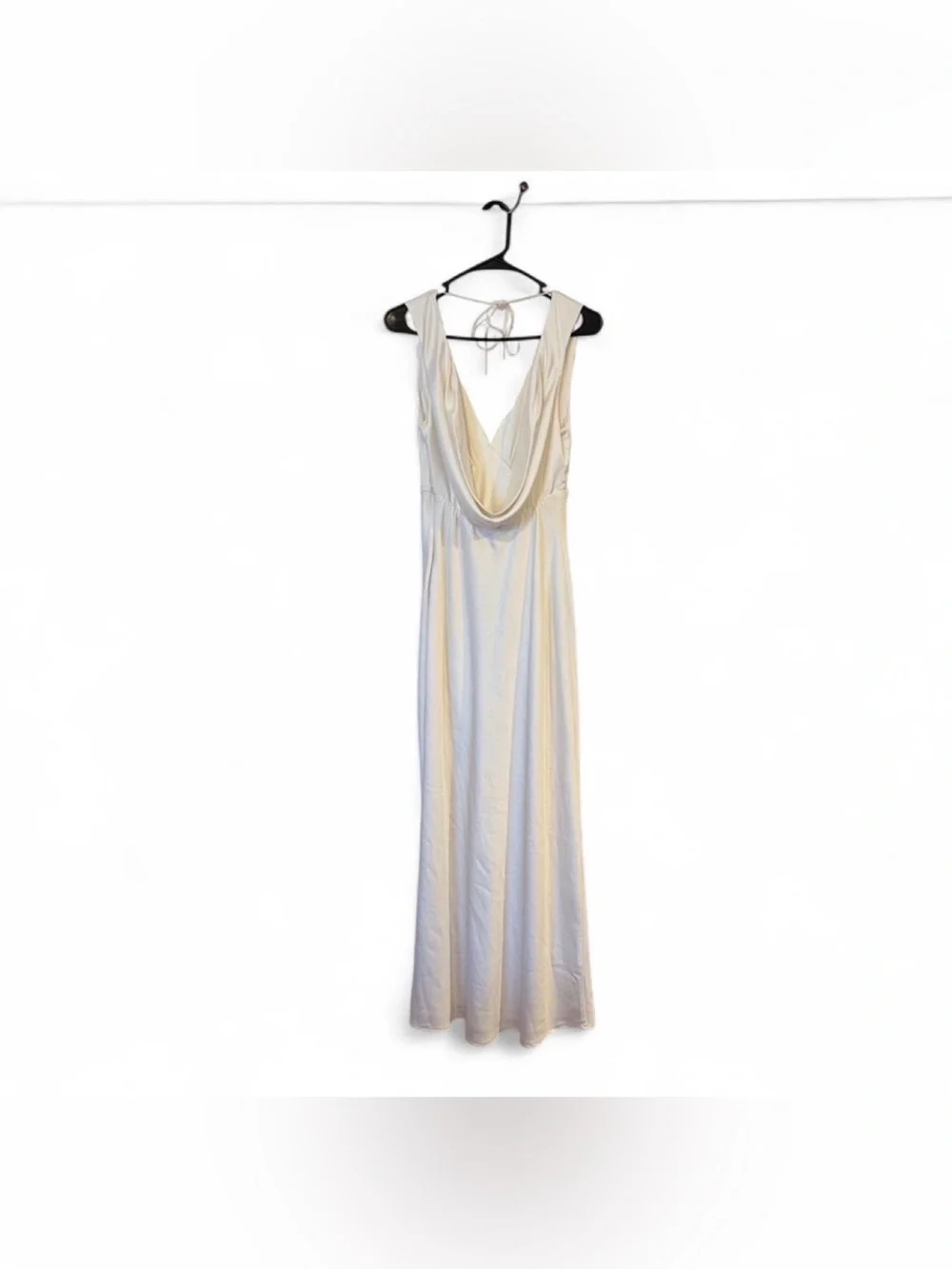 Abercrombie & Fitch White Maxi Dress with Draped Back